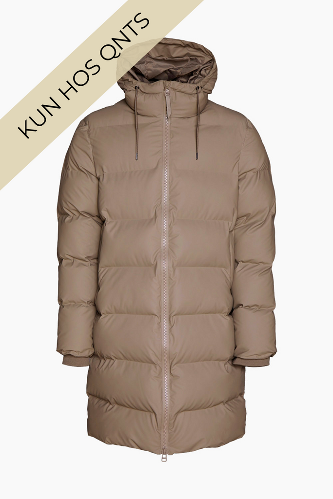 Alta Long Puffer Jacket - Taupe - Rains