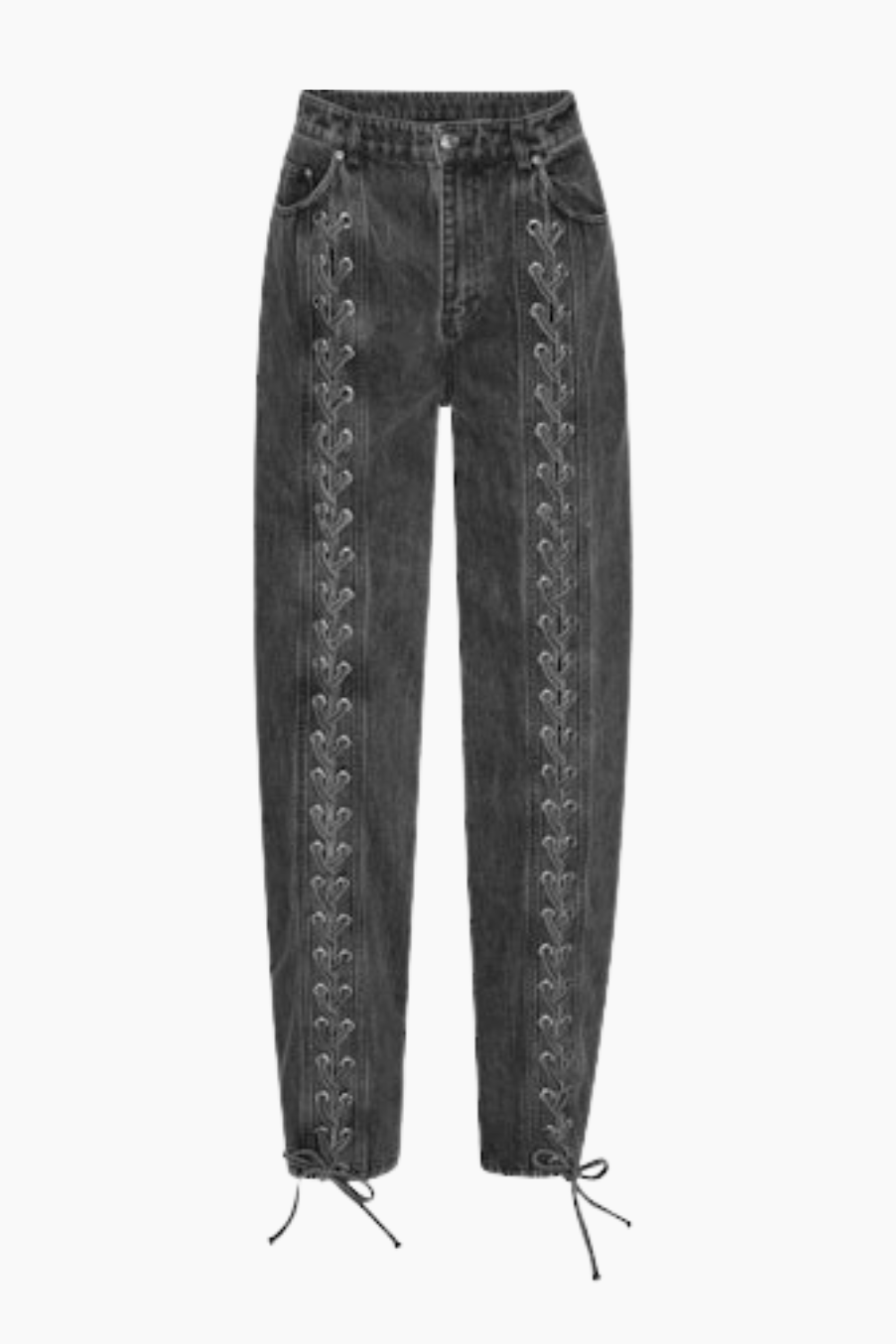 Denim Laced Leg Pants - Black - ROTATE