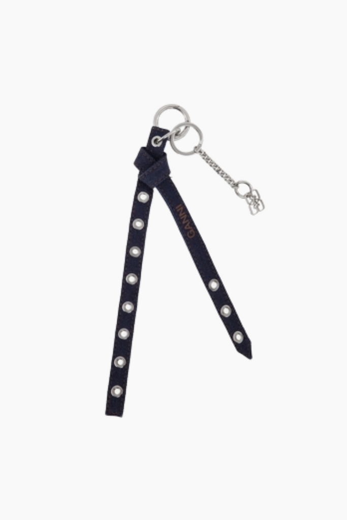 Eyelet Keyring Denim A6260 - Dark Navy - GANNI