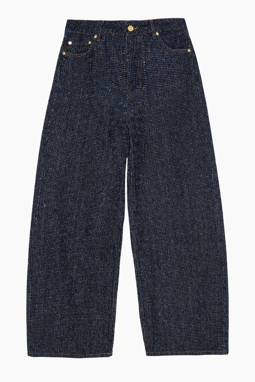 Fluffy Denim Wide Jeans J1542 - Rinse - GANNI