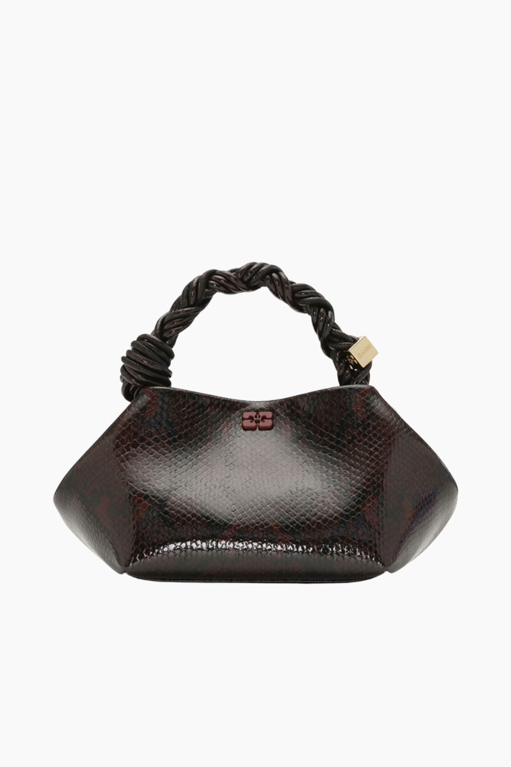 Ganni Bou Bag Small Snake A6457 - Dark Burgundy - GANNI