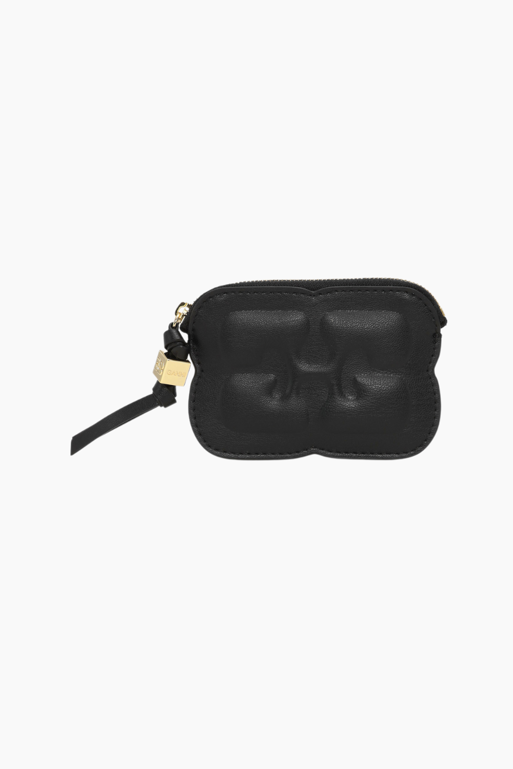 Ganni Bou Compact Zipped Wallet A6150 - Black - GANNI