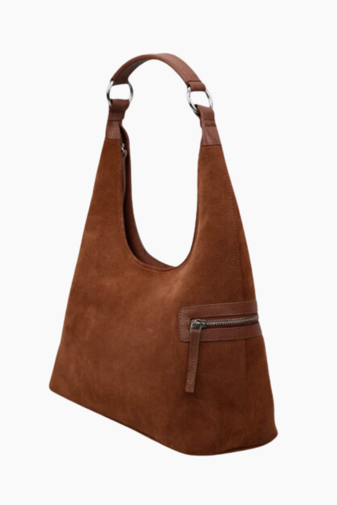 Lola Shoulder Bag - Brown Suede - Silfen Studio