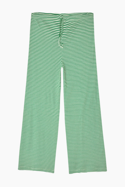 NPS Nova Pants Fine Stripe - Green/Ecru - Nørgaard på Strøget