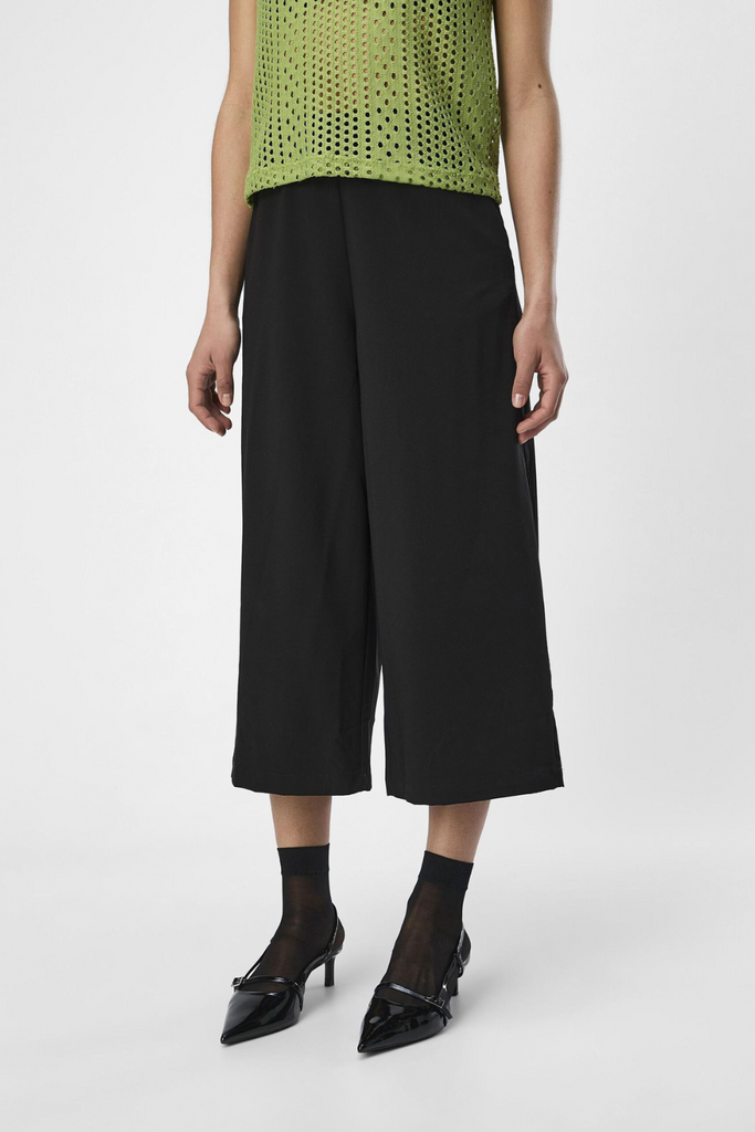 Objcecilie Lo MW Culotte Pants - Black - Object