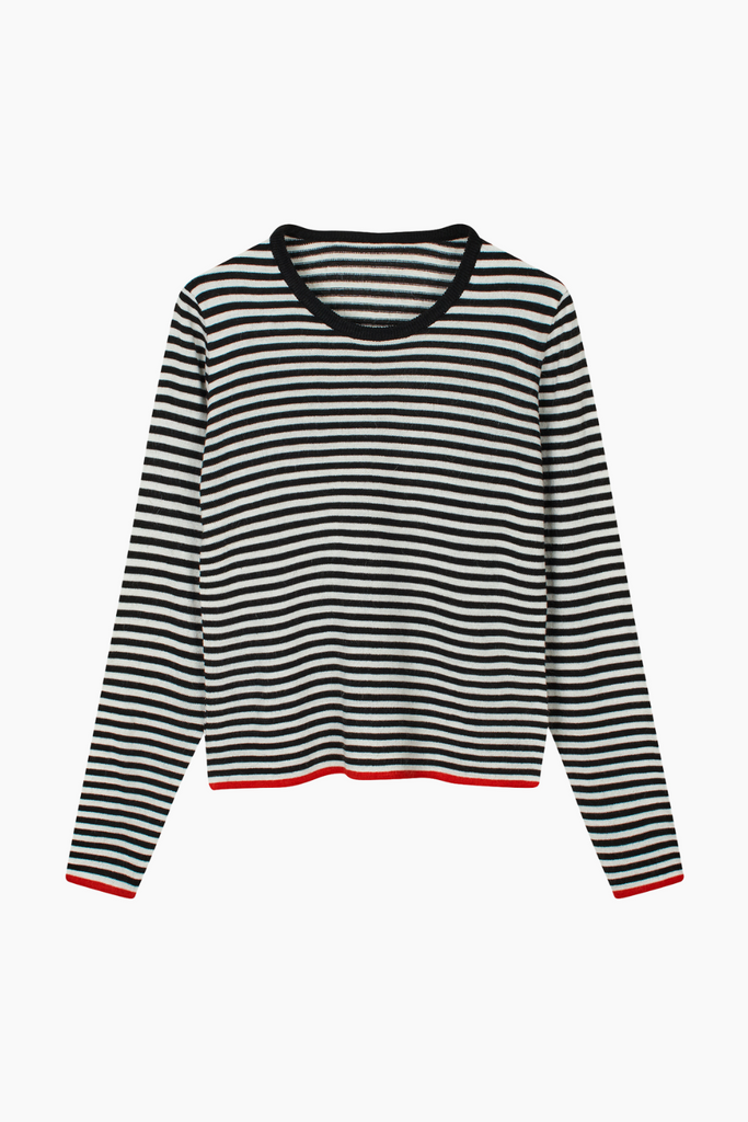 One Stripe Ellis Knit - Black/Ecru - Mads Nørgaard