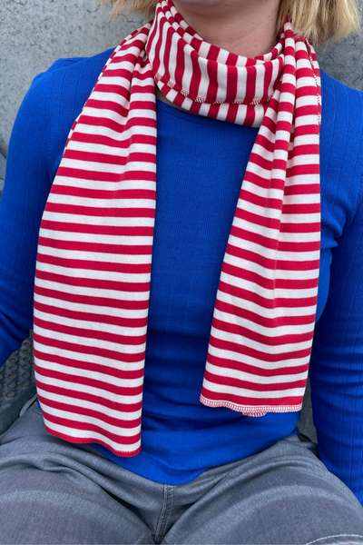 NPS Scarf Interlock - Red/Ecru - Nørgaard på Strøget