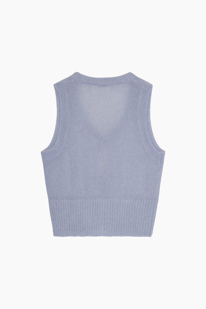 Light Mohair Tie String Vest K2307 - Heather - GANNI