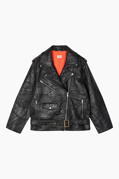 Patch Leather Berline Jacket - Black - Mads Nørgaard