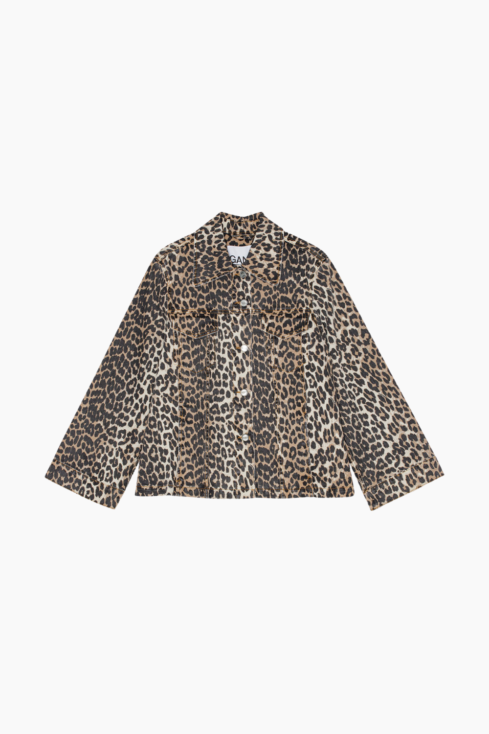 Print Denim Jacket J1581 - Leopard - GANNI