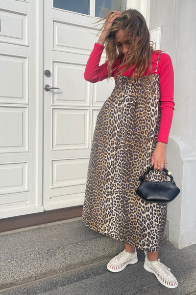 PrintedCottonMidiStrapDressF9354-Leopard-GANNI