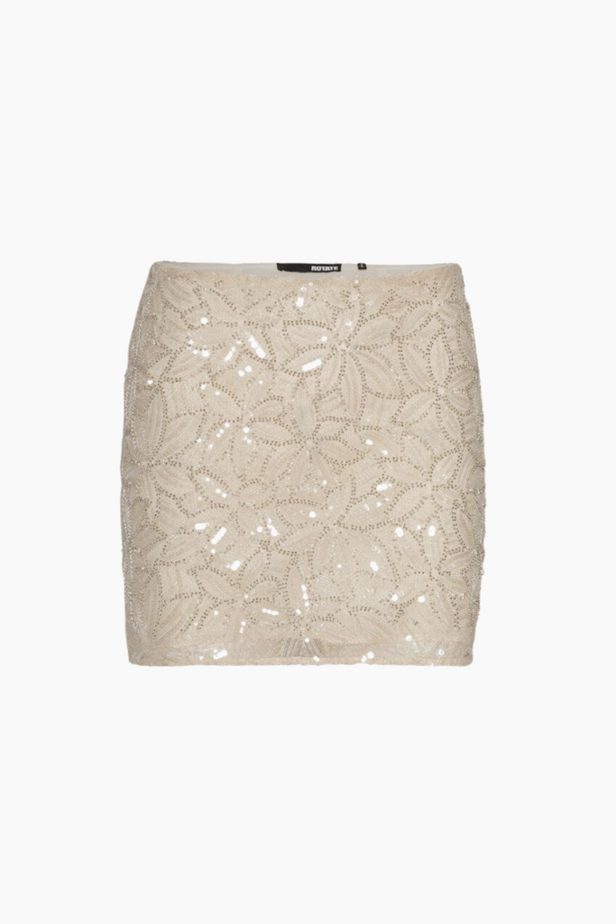 Sequin Mini Skirt - Silver Birch - ROTATE