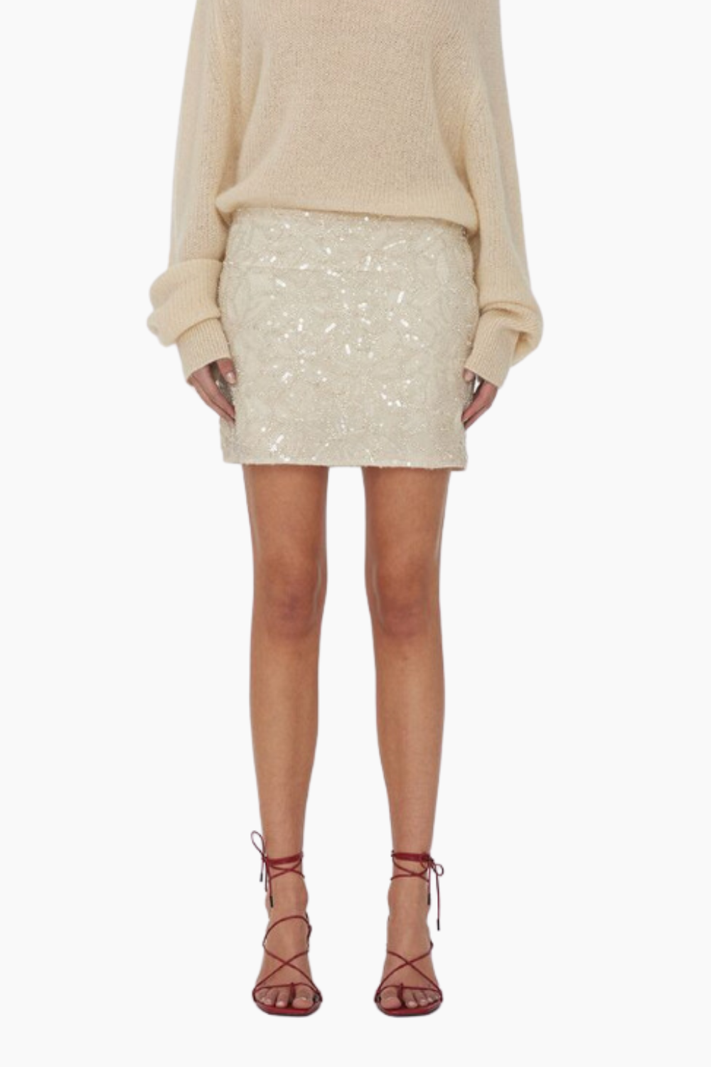 Sequin Mini Skirt - Silver Birch - ROTATE