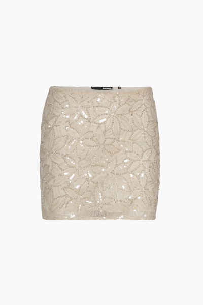 Sequin Mini Skirt - Silver Birch - ROTATE