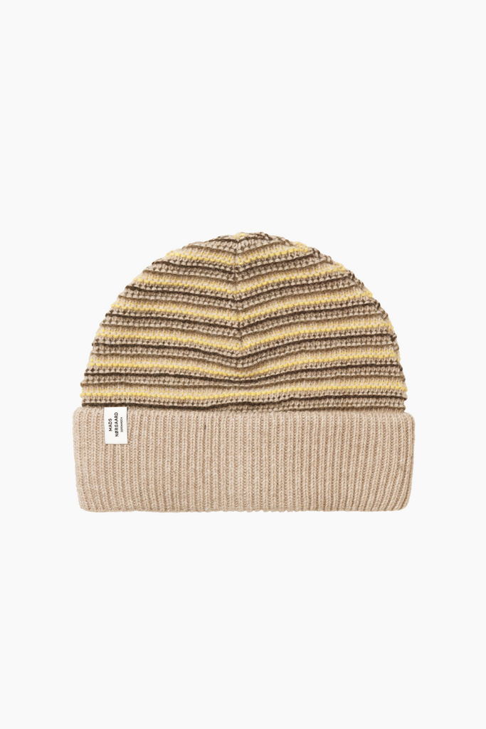 Stripey Abbey Hat - Oatmeal Melange Mix - Mads Nørgaard