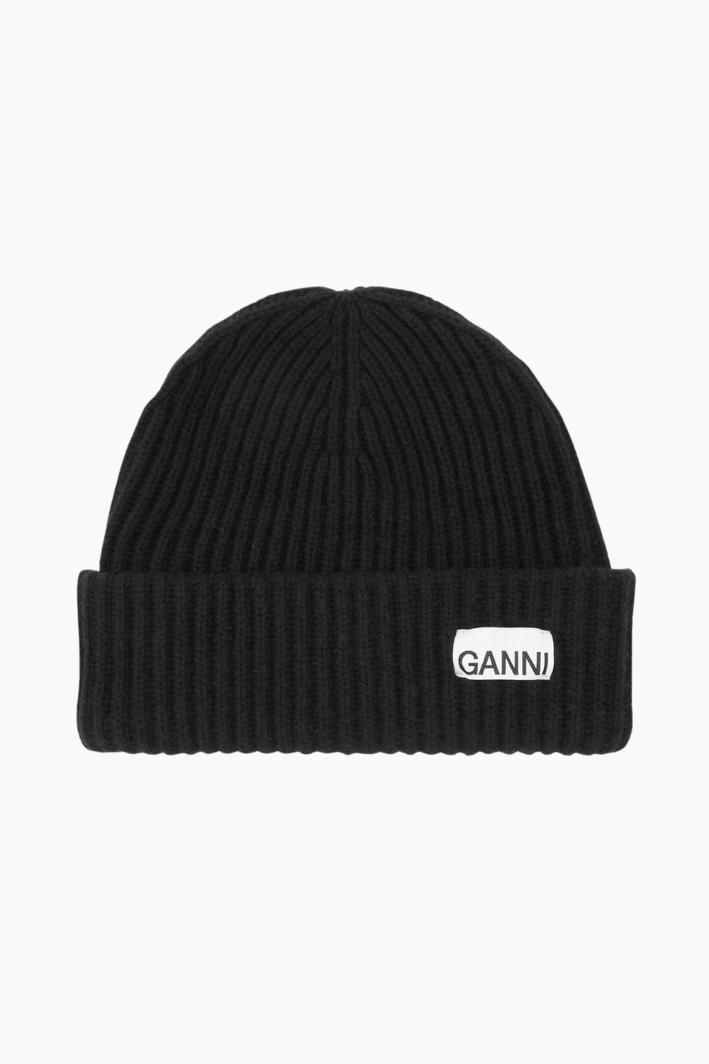 Structured Rib Beanie A4429 - Black - GANNI