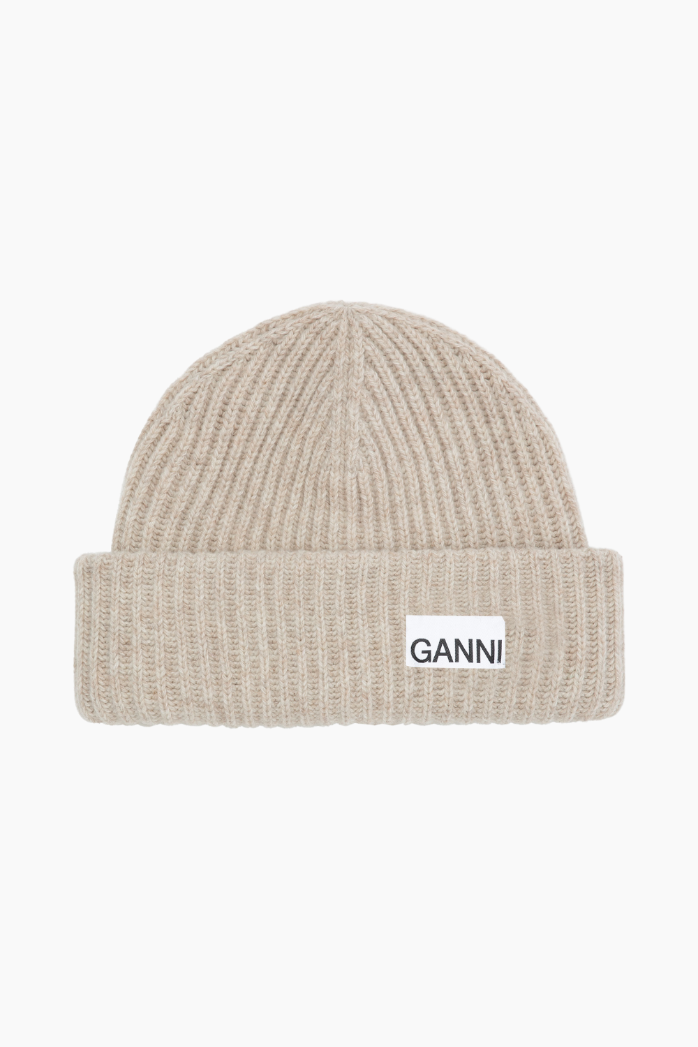 Structured Rib Beanie A4429 - Brazilian Sand - GANNI