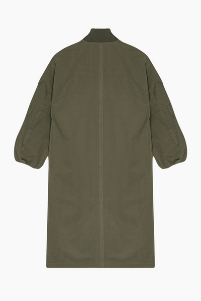 Tech Seersucker Oversized Shell Coat F9717 - Beetle - GANNI