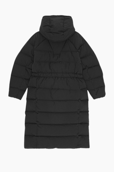 Tech Seersucker Puffer Coat F9688 - Black - GANNI