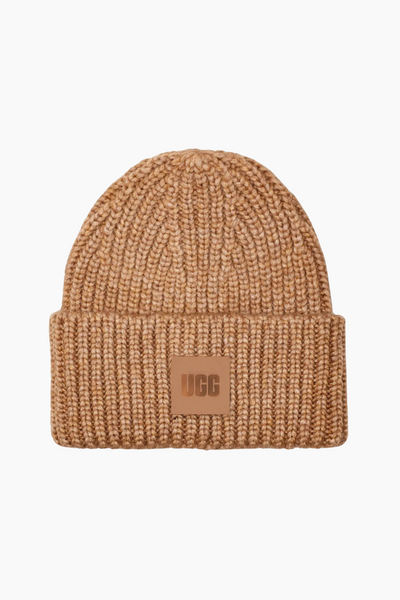 W Chunky Rib Beanie - Camel - UGG