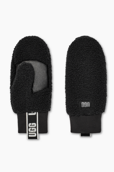 W UGGfluff Mitten With Logo Tape - Black - UGG