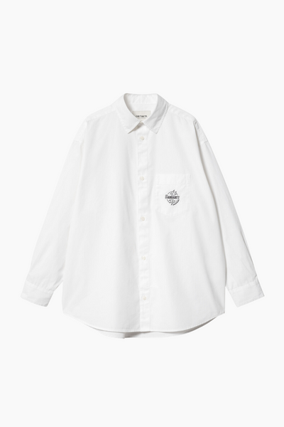 W' L/S Ablaze Shirt - White/Black - Carhartt WIP