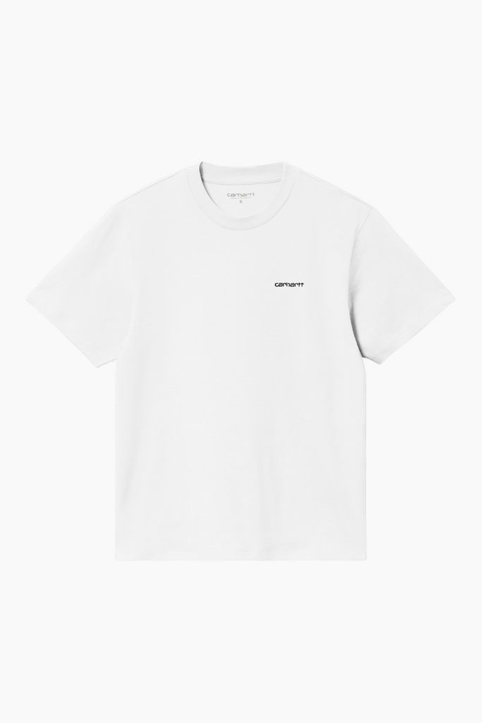 W' S/S Script Embroidery T-S - White/Black - Carhartt WIP