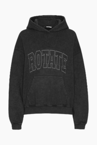 Washed Heavy Sweat Hoodie - Black - Rotate