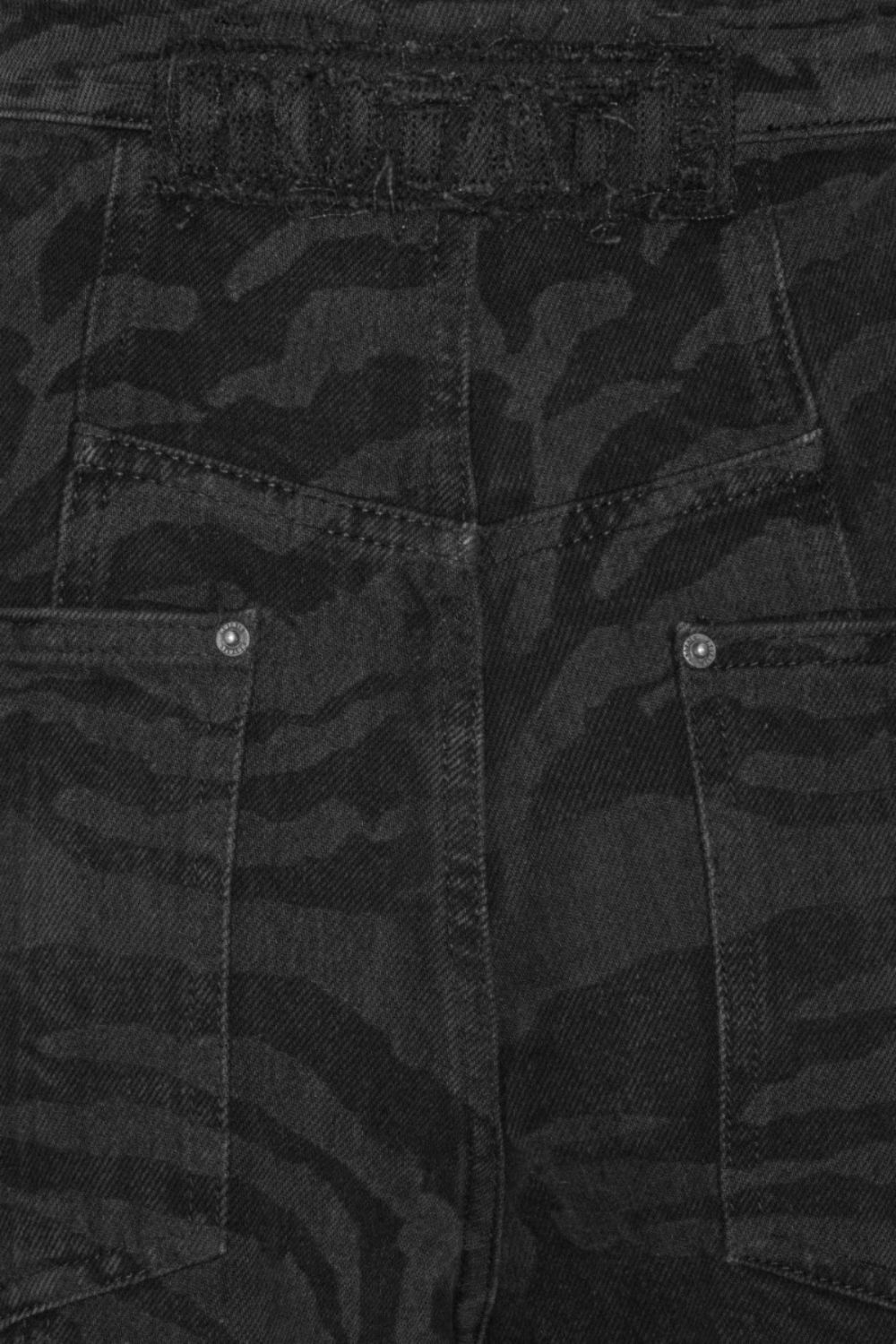 Zebra Twill Cargo Pants - Black Washed - ROTATE